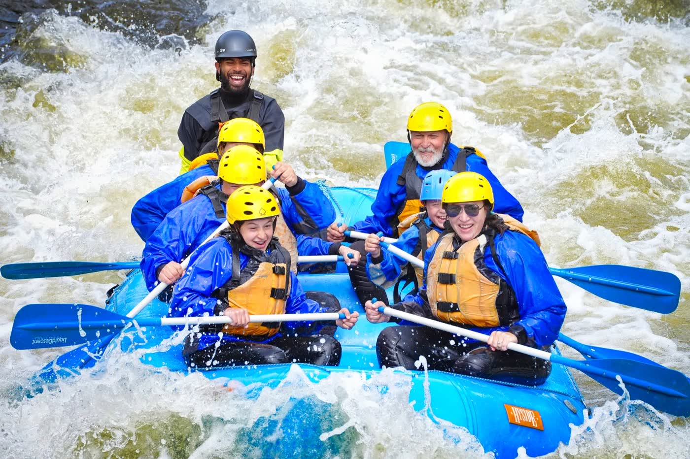 Family rafting on Clear Creek